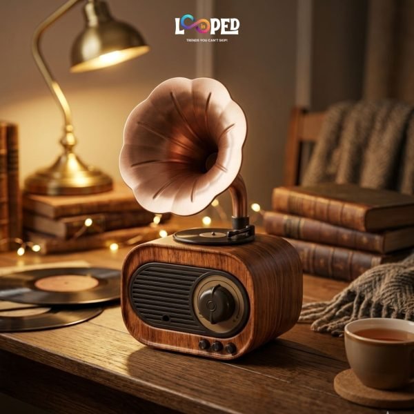 Mini Retro Portable Bluetooth Speaker with USB, AUX and Radio