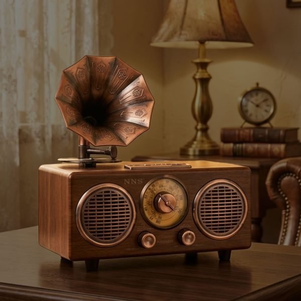 Retro Radio Style Bluetooth Speaker with USB and Memory Card Support