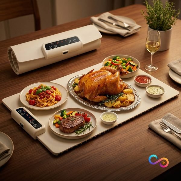 Foldable Electric Food Heating Serving Mat with Timer