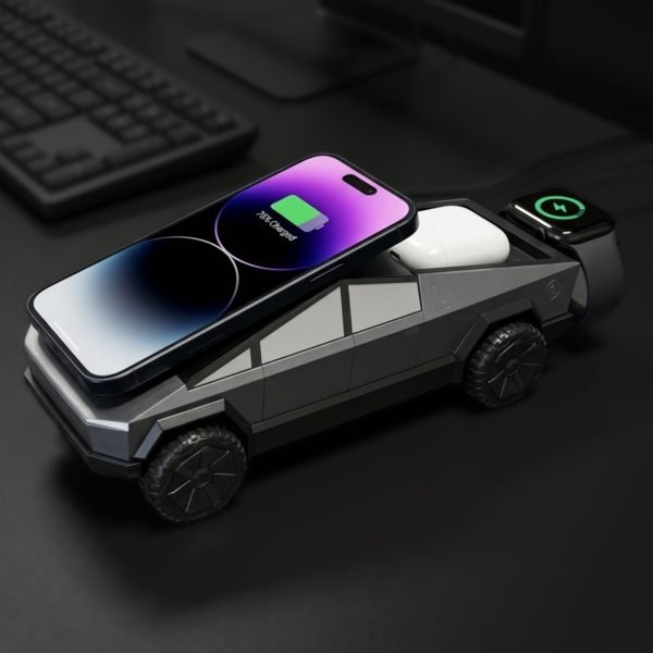 3-in-1 Wireless Charging Station with Futuristic Truck Design