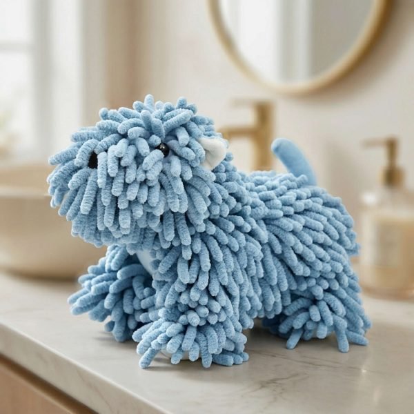Cute Puppy Chenille Hand Towel