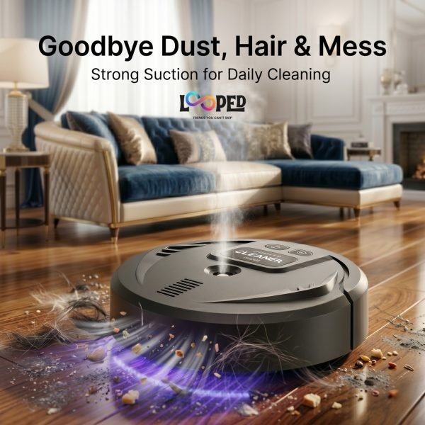 Robot Vacuum Cleaner with Spray Humidifier, 2 in 1 Sweeping and Dragging Integrated Sweeping Robot, Household Robotic Vacuum Machine for Pet Hair, Hard Floors, Carpets