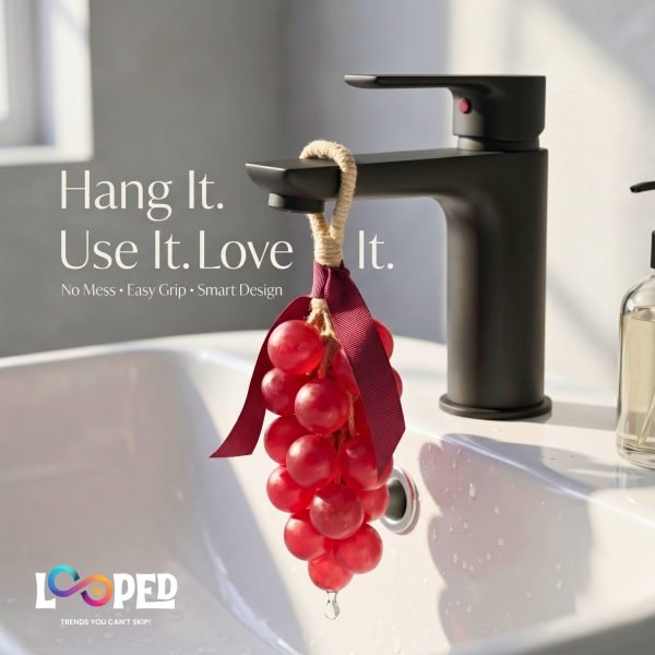 Grape Shaped Hanging Hand Soap, Moisturizing Fragrance Soap for Bathroom, Kitchen & Travel