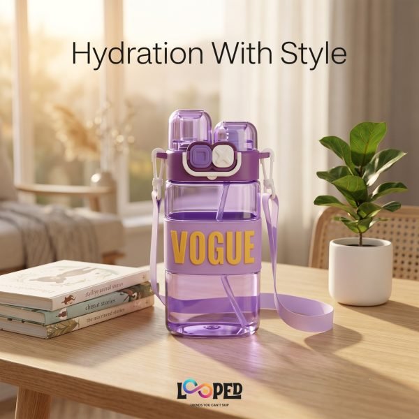 Kids Sipper Water Bottle with Straw, Leakproof BPA Free Sipper Bottle with Carry Strap for School & Travel