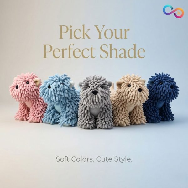 Cute Cartoon Puppy Hanging Hand Towel, Super Soft Chenille Kitchen Bathroom Hand Drying Towel