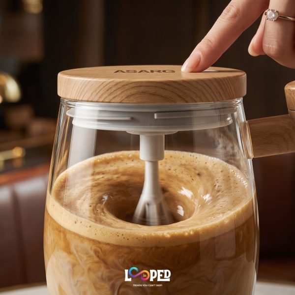 Self Stirring Coffee Mug, Automatic Electric Mixing Cup for Coffee, Tea, Protein Shake & Hot Chocolate with One Touch Operation