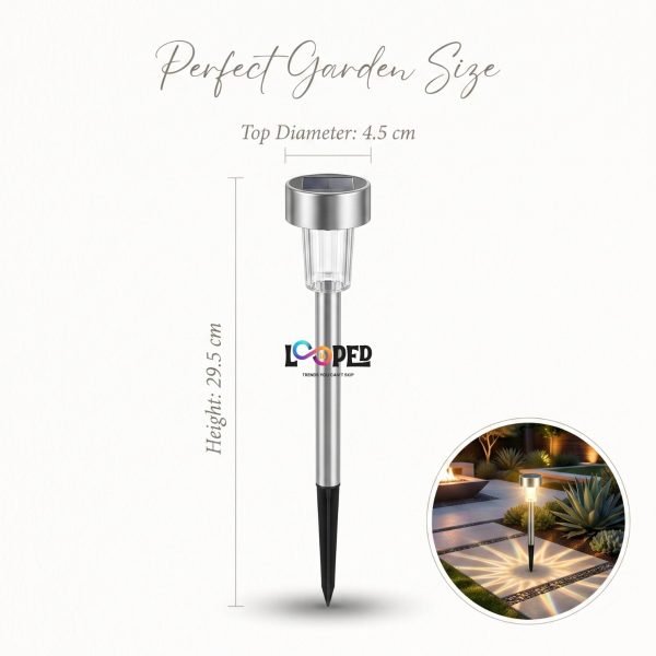 Solar Pathway Multicolor Drop Garden Light, Stainless Steel, LED Landscape Light, 600mAh Rechargeable Battery, IP65 Waterproof, Automatic Dusk to Dawn Outdoor Pathway Light