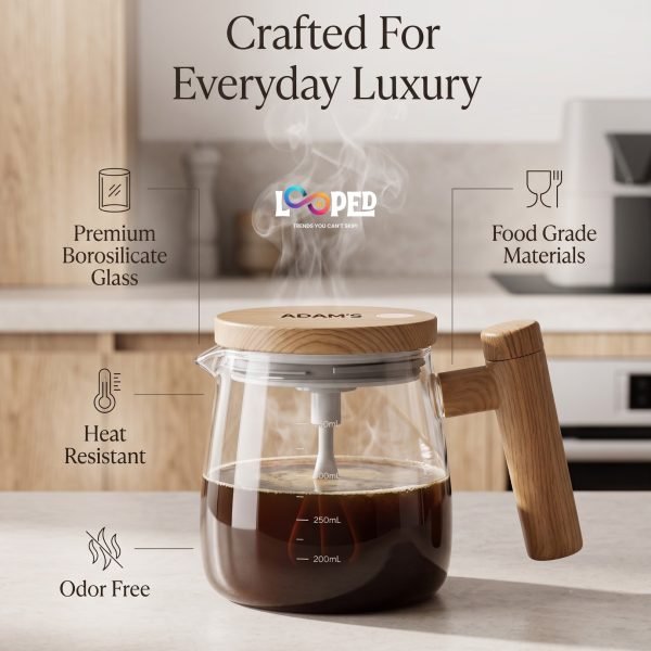 Self Stirring Coffee Mug, Automatic Electric Mixing Cup for Coffee, Tea, Protein Shake & Hot Chocolate with One Touch Operation