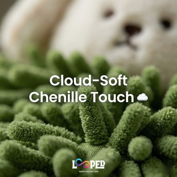 Cute Teddy Bear Hanging Hand Towel, Soft Absorbent Chenille Kitchen Bathroom Towel