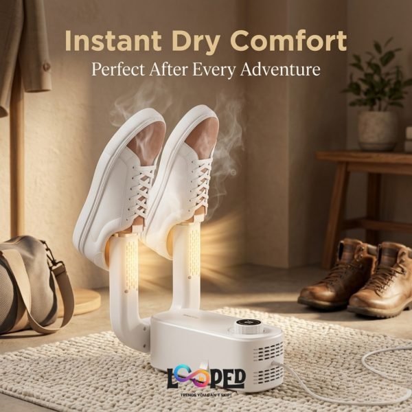 Electric Shoe Dryer with Adjustable Timer, Constant Temperature Drying for Shoes, Boots, Gloves & Sports Footwear