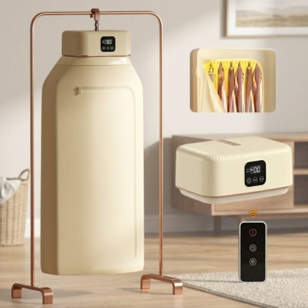 Portable Foldable Electric Clothes Dryer with Hot Air Drying, Timer & Multiple Drying Modes for Home & Travel