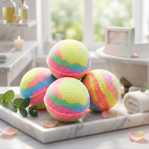 (Pack of 4) Bath Bomb Gift Set, Aromatherapy Moisturizing Bath Fizzies for Spa, Relaxation & Skincare