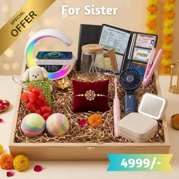 For Sisters Rakhi Special Gold Gift Hamper | FREE Rakhi Included | Trending Gadgets & Premium Gifts